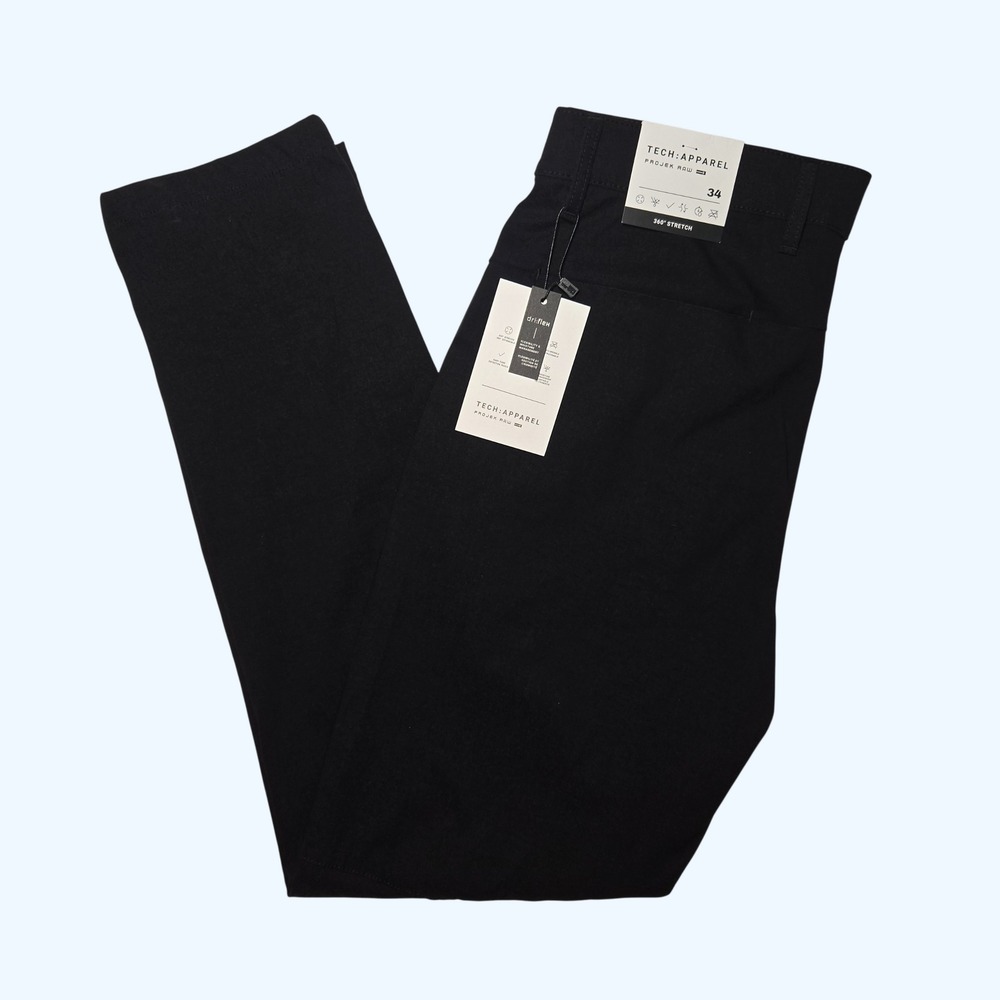 NEW Projek Raw Tech Apparel Mens 34 Black Dri Flex 360 Stretch Pants TAS25114